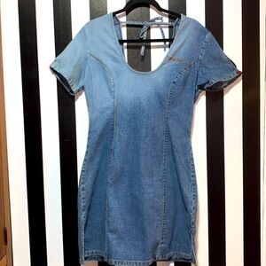 1998 Vintage FUBU “FATTY GIRL” Denim Mini Dress Size 11/12 Sexy y2k club party